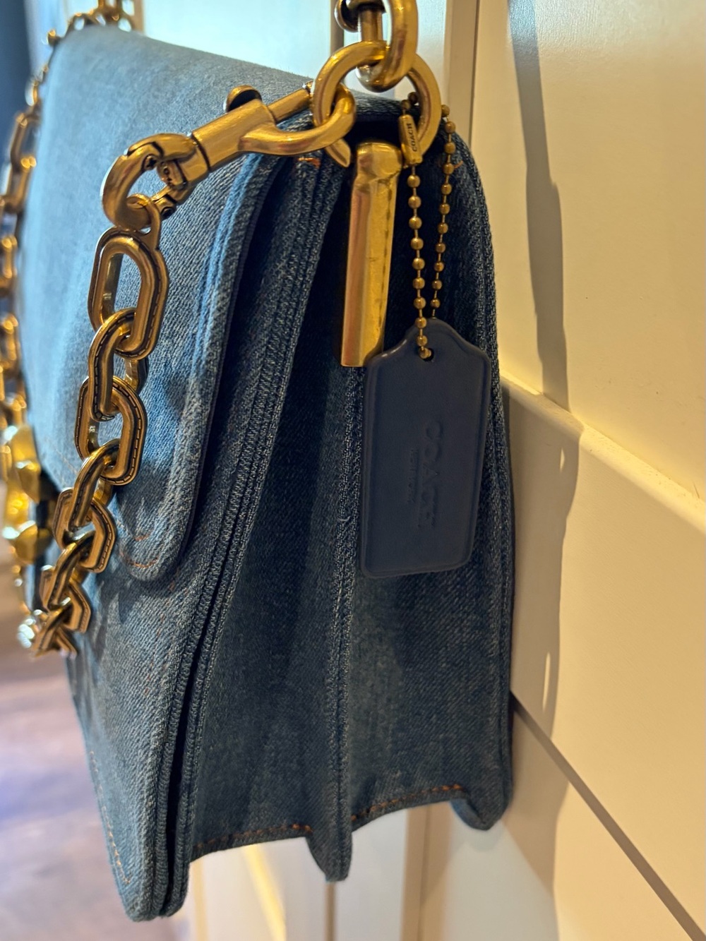 Coach Denim Tabby 30 Shoulder Bag with Gold Hardware - Picture 4 of 15